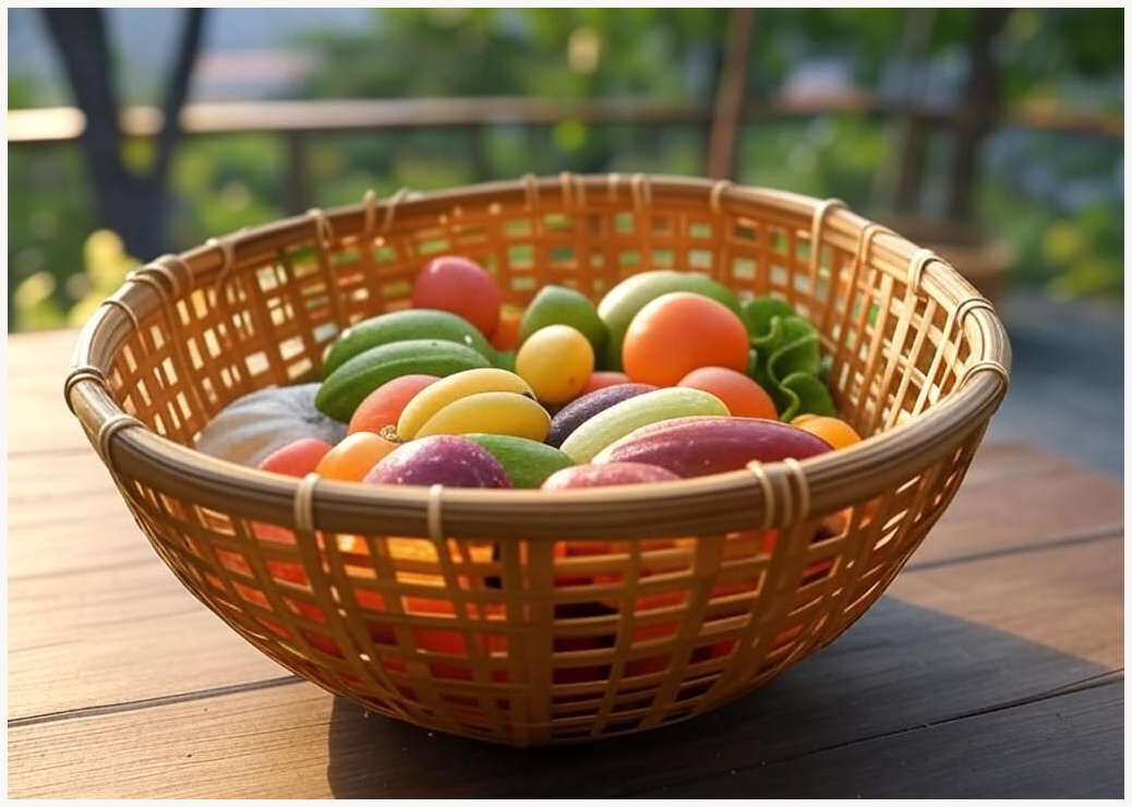 세븐집 등나무 낮은 바구니