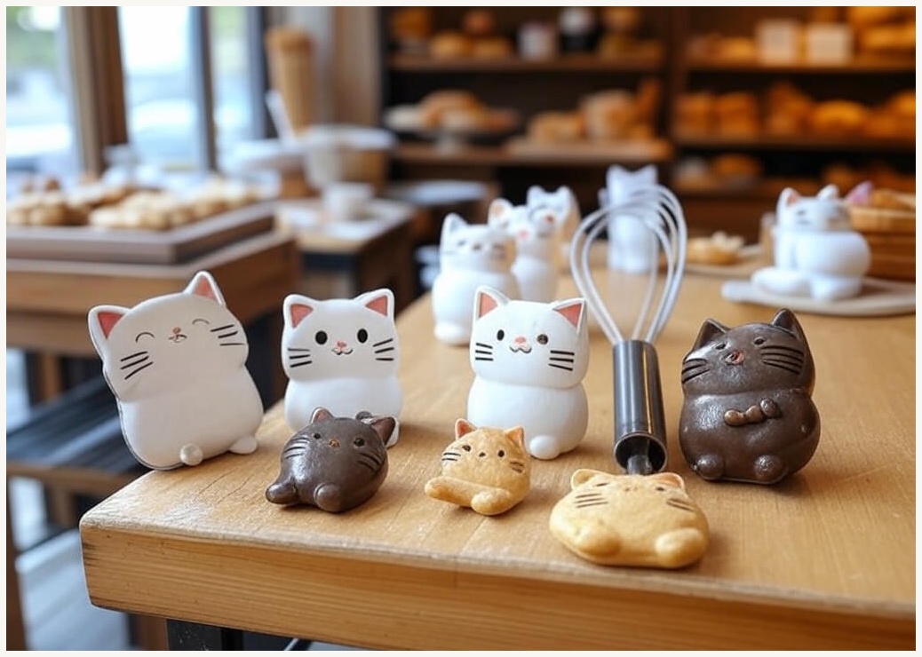 컨츄리아이템 베이커리 코코 야옹이 데코 3p set - 이미지 1