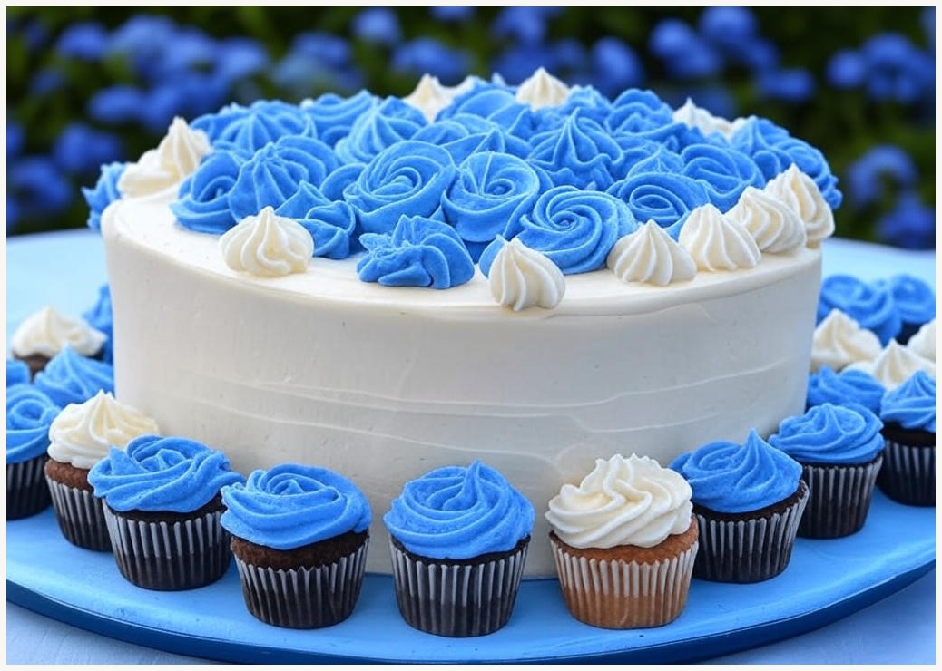 해피데이 비누꽃 반전 용돈 플라워 케이크 세트, 블루 - 이미지 1